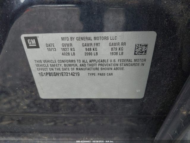 1G1PB5SH1E7214219 Chevrolet Cruze Ls Manual