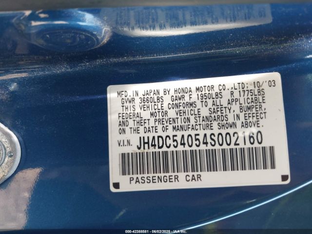 2004 ACURA RSX JH4DC53054S002160 Photo 8