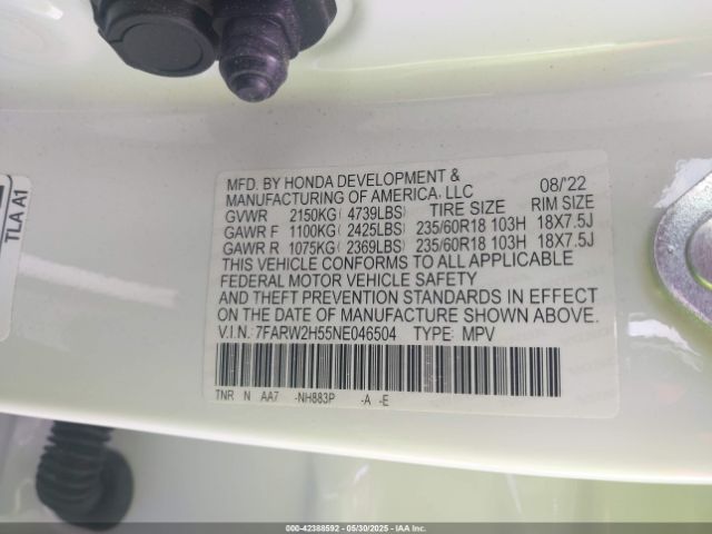 2022 HONDA CR-V 7FARW2H55NE046504 Photo 8