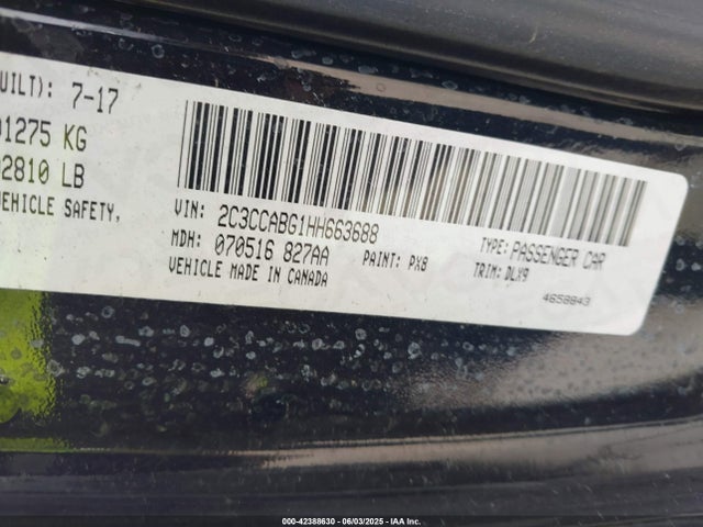 Chrysler 2017 2017 2C3CCABG1HH663688 Image 9