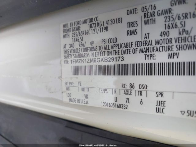 1FMZK1ZM6GKB29173 Ford Transit-150 Xl