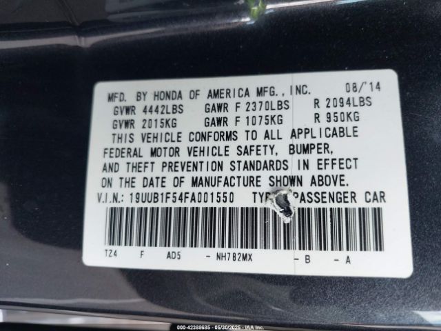 2015 ACURA TLX 19UUB1F54FA001550 Photo 8