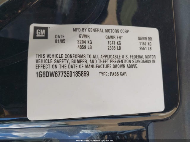 2005 CADILLAC STS 1G6DW677350185869 Photo 8