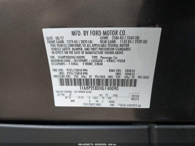 1FAHP2E8XHG140090 Ford 3.5l ti-vct