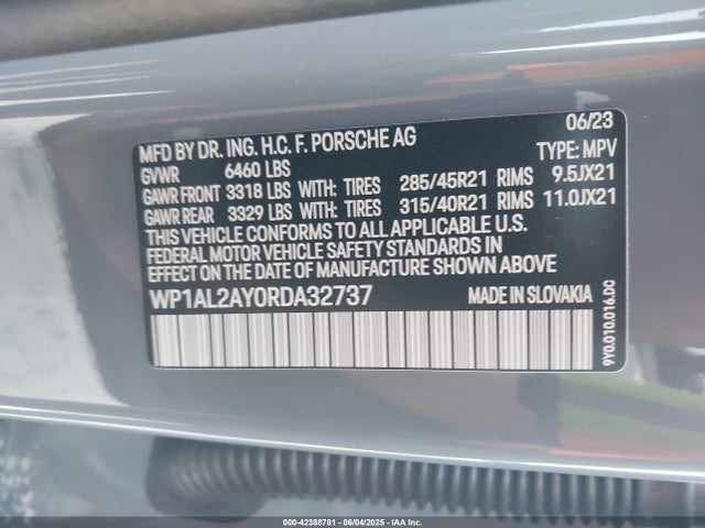 Porsche Cayenne 2024 WP1AL2AY0RDA32737 Image 9