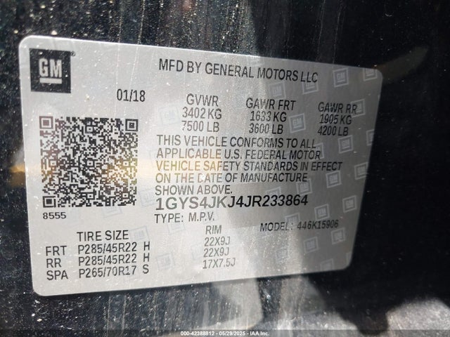 2018 CADILLAC ESCALADE ESV 1GYS4JKJ4JR233864 Photo 8