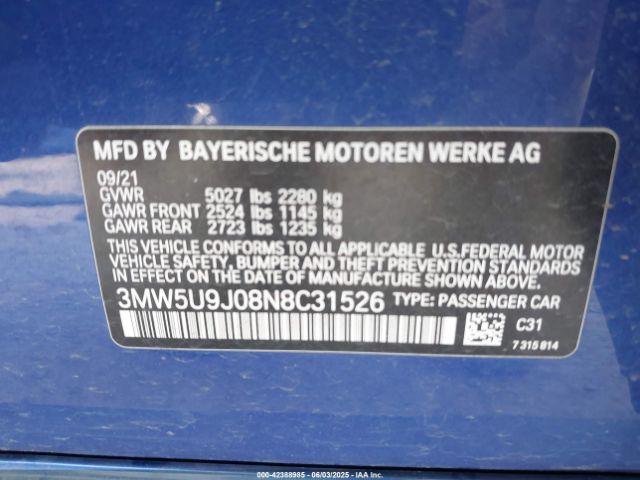 2022 BMW 3 SERIES 3MW5U9J08N8C31526 Photo 8