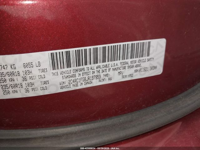 2018 CHRYSLER PACIFICA 2C4RC1FG8JR197953 Photo 8