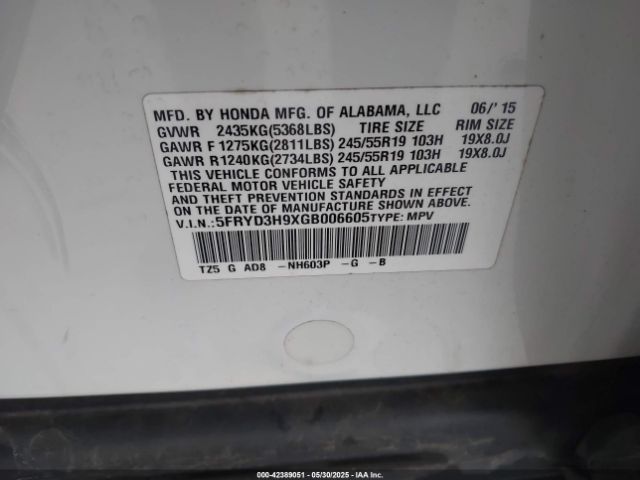 2016 ACURA MDX 5FRYD3H9XGB006605 Photo 8
