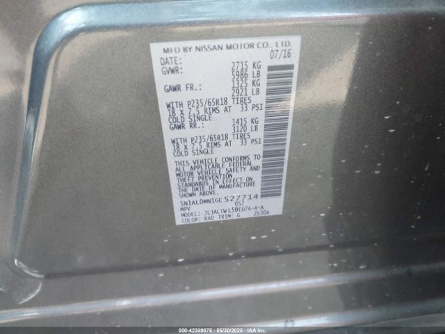 5N1AL0MN1GC527714 Infiniti QX60