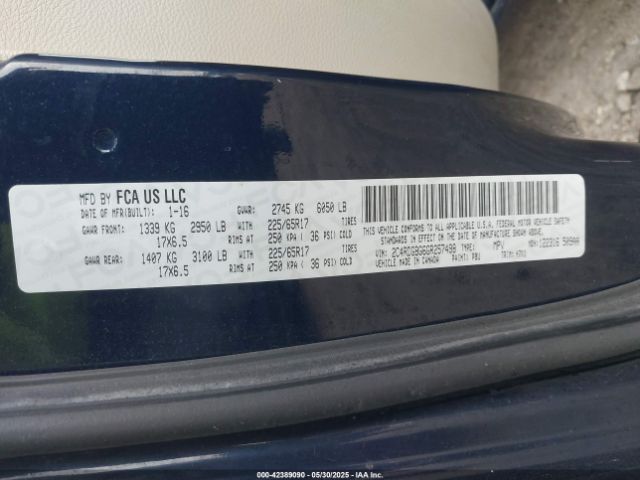 2016 DODGE GRAND CARAVAN 2C4RDGBG6GR257498 Photo 8