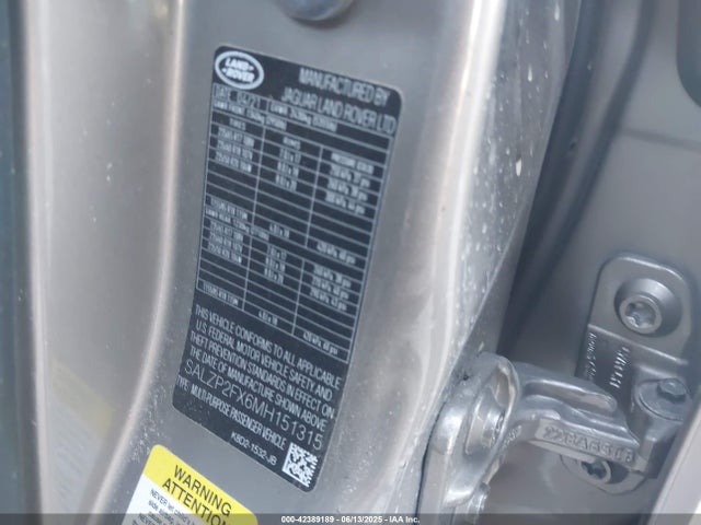 SALZP2FX6MH151315 Land Rover aj20p