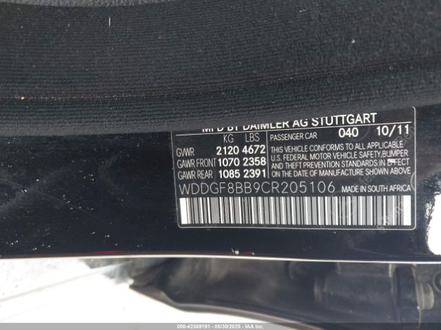 2012 MERCEDES-BENZ C 300 WDDGF8BB9CR205106 Photo 8
