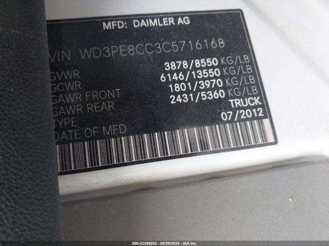 2012 MERCEDES-BENZ SPRINTER 2500 WD3PE8CC3C5716168 Photo 8