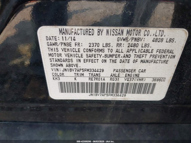 Infiniti Q50 2015 JN1BV7AP5FM334429 Image 9