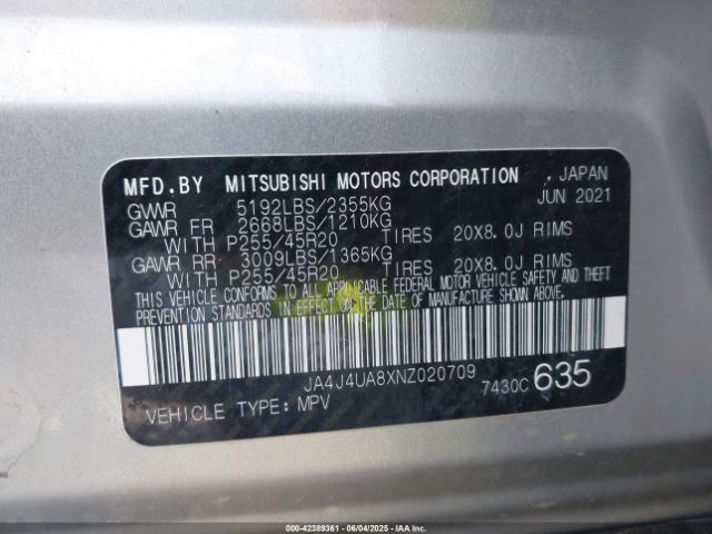2022 MITSUBISHI OUTLANDER JA4J4UA8XNZ020709 Photo 8