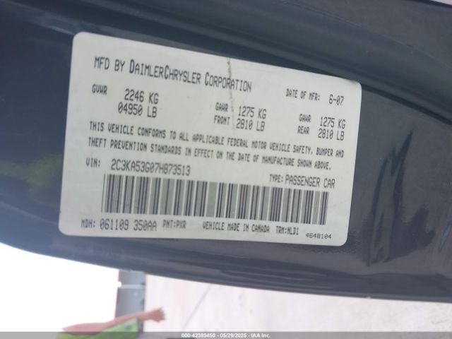 2007 CHRYSLER 300 2C3KA53G07H873513 Photo 8