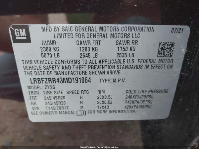 2021 BUICK ENVISION LRBFZRR43MD191064 Photo 8