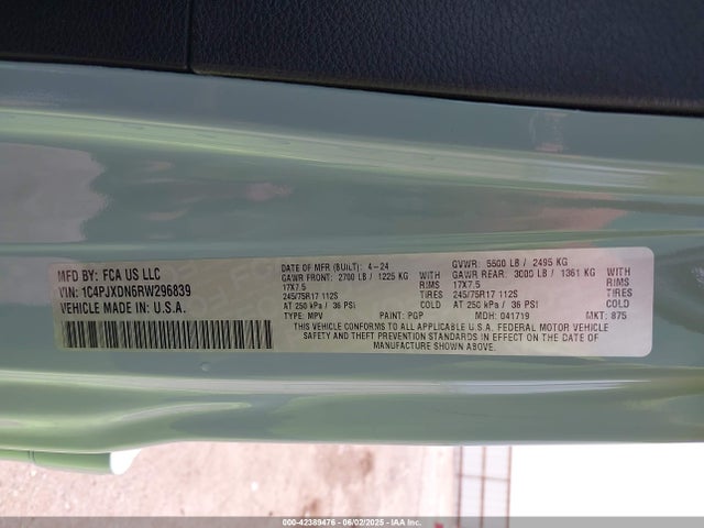 1C4PJXDN6RW296839 Jeep Wrangler
