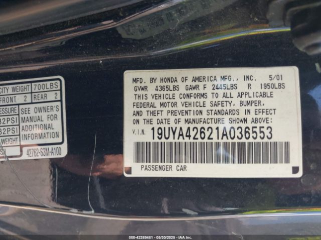 2001 ACURA CL 19UYA42621A036553 Photo 8