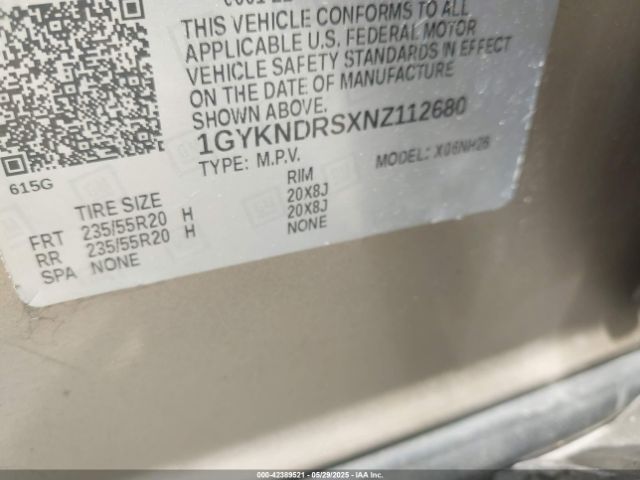 1GYKNDRSXNZ112680 Cadillac Xt5 Awd Premium Luxury