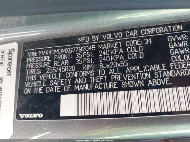 2016 VOLVO XC60 YV440MDMXG2792045 Photo 8