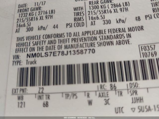 2018 FORD TRANSIT CONNECT NM0LS7E78J1358770 Photo 8