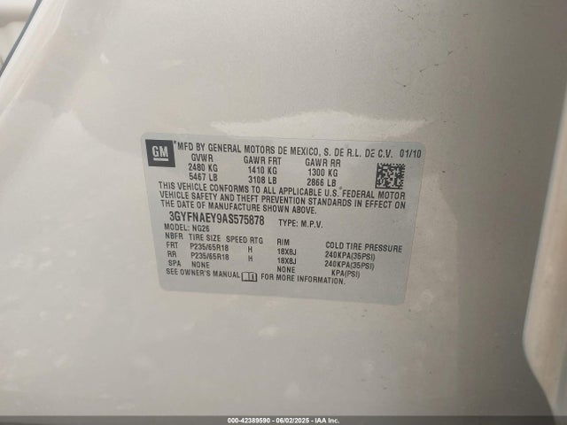 2010 CADILLAC SRX 3GYFNAEY9AS575878 Photo 8