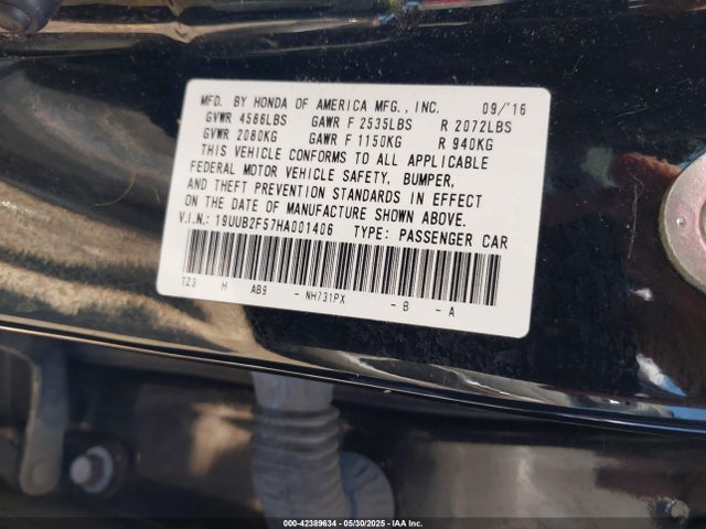 Acura j35y6 2017 19UUB2F57HA001406 Image 9