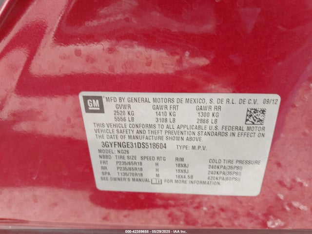 2013 CADILLAC SRX 3GYFNGE31DS518604 Photo 8