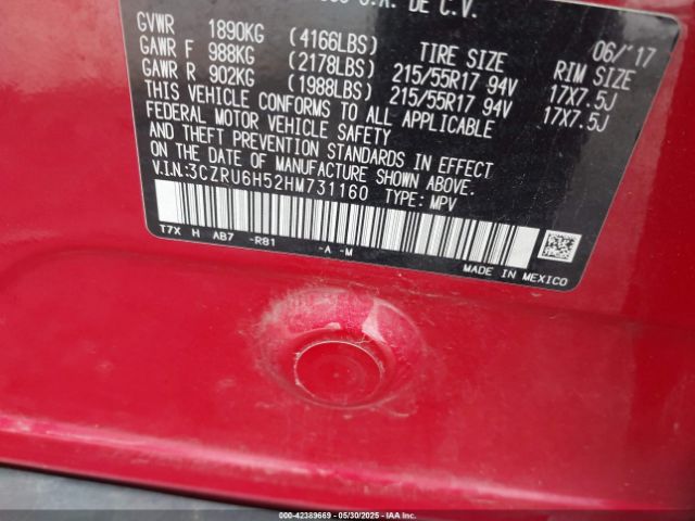 3CZRU6H52HM731160 Honda r18z9
