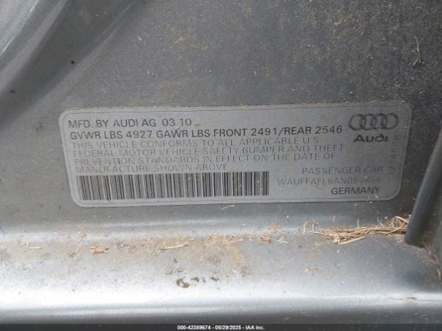 2010 AUDI A4 WAUFFAFL6AN057496 Photo 8