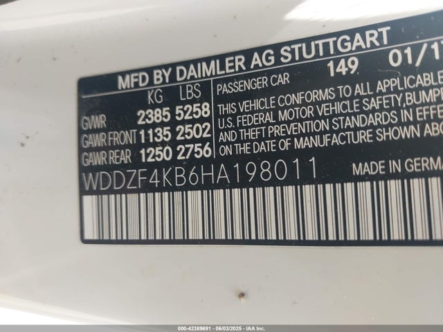 WDDZF4KB6HA198011 Mercedes-Benz m274