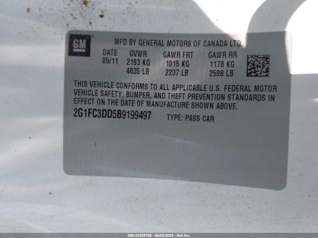 2011 CHEVROLET CAMARO 2G1FC3DD5B9199497 Photo 8