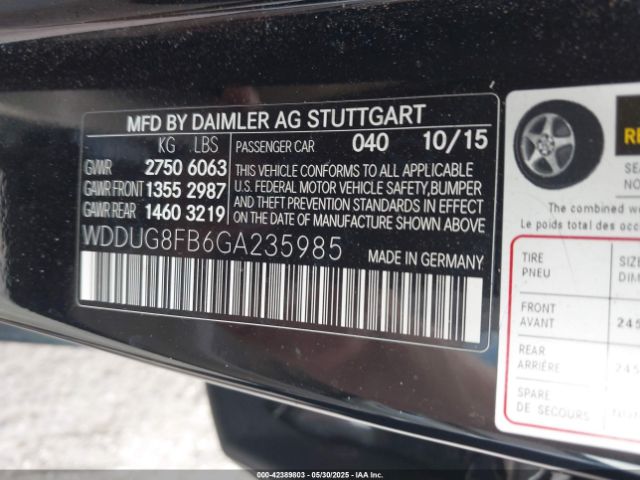 WDDUG8FB6GA235985 Mercedes-Benz S 550 4matic