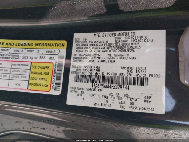 1FA6P8AM4F5329744 Ford Mustang V6