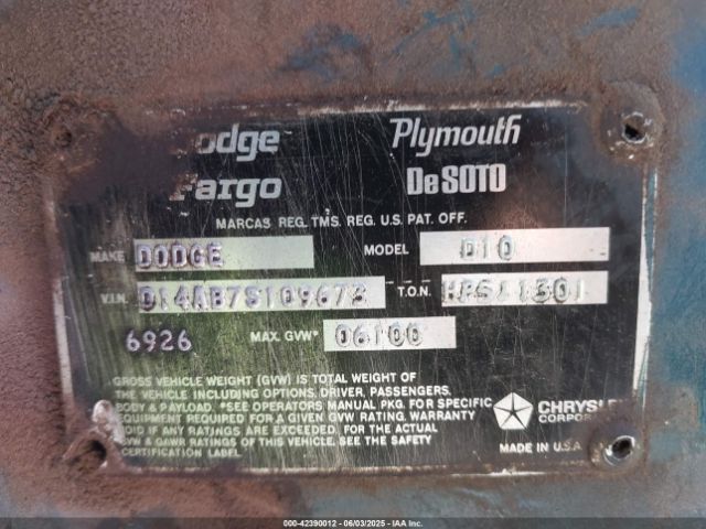 1977 DODGE PICKUP D14AB7S109673 Photo 8