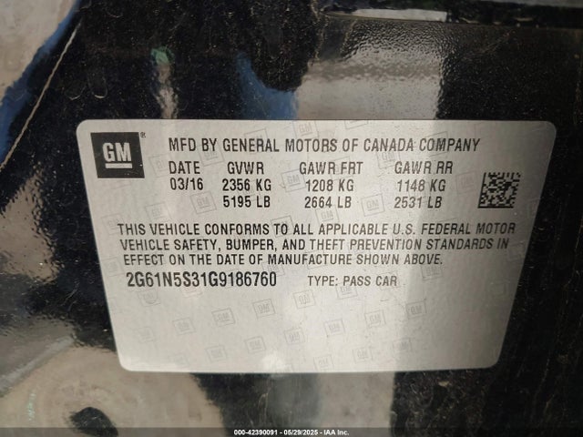 2016 CADILLAC XTS 2G61N5S31G9186760 Photo 8