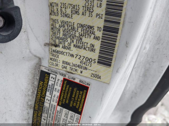 1N6BD0CT7HN727005 Nissan FRONTIER S