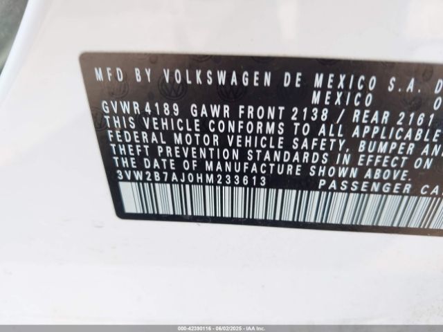 3VW2B7AJ0HM233613 Volkswagen Jetta 1.4t S