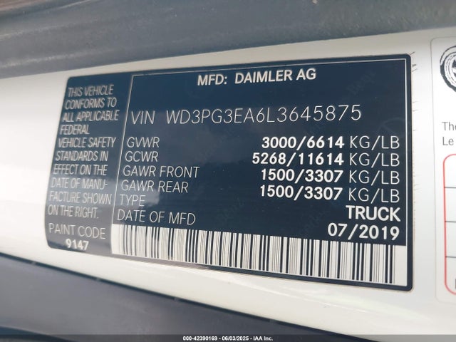 WD3PG3EA6L3645875 Mercedes-Benz m274