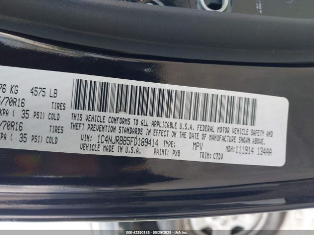 1C4NJRBB5FD189414 Jeep Patriot Sport