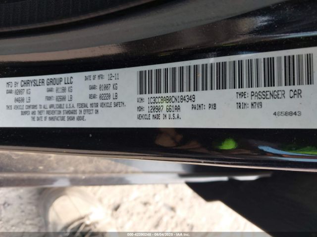 2012 CHRYSLER 200 1C3CCBAB0CN184349 Photo 8