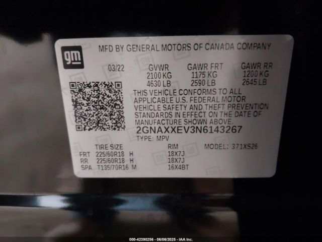 2022 CHEVROLET EQUINOX 2GNAXXEV3N6143267 Photo 8