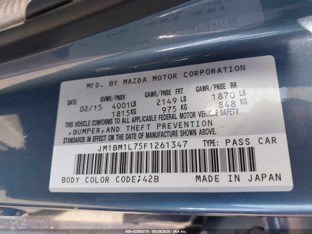 JM1BM1L75F1261347 Mazda pe