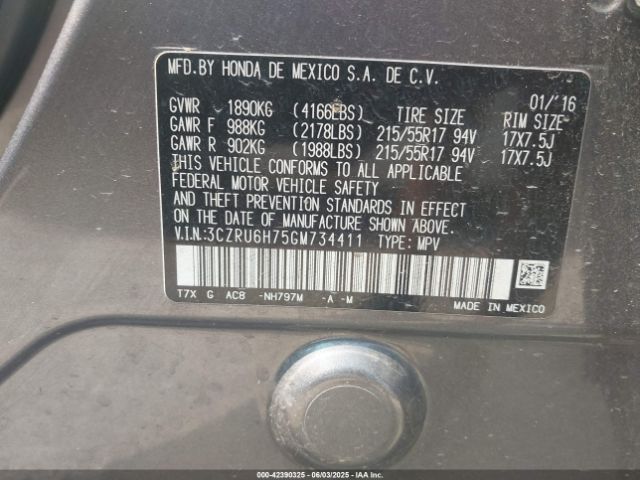 2016 HONDA HR-V 3CZRU6H75GM734411 Photo 8