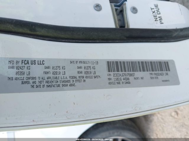 2019 DODGE CHARGER 2C3CDXJG7KH758037 Photo 8