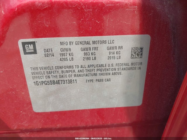 1G1PG5SB4E7313811 Chevrolet CRUZE LTZ