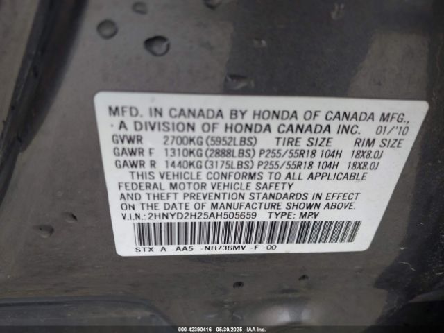 2010 ACURA MDX 2HNYD2H25AH505659 Photo 8