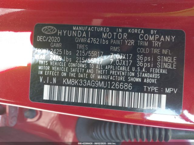 2021 HYUNDAI KONA ELECTRIC KM8K33AG9MU126686 Photo 8
